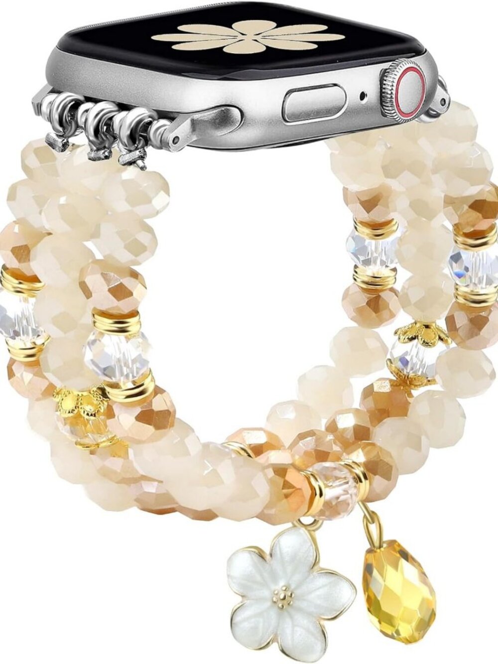 Handmade Boho Beaded Bracelet Bands for Apple Watch 38-49mm | Elastic Crystal